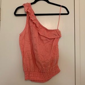Express Coral One Shoulder Top